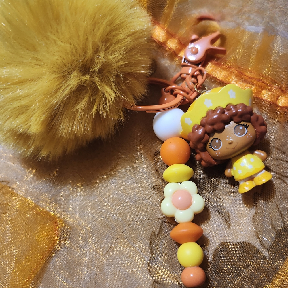 Adorable Yellow and Orange Kids Keychain